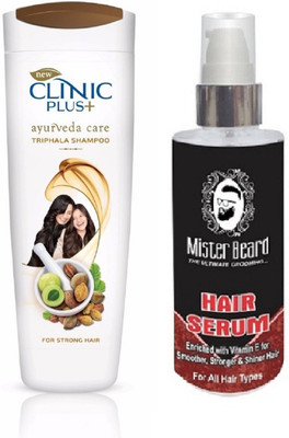 

MISTER BEARD HAIR SERUM WITH CLINIC PLUS AYURVEDA CARE TRIPHALA SHAMPOO 175ML(Set of 2)