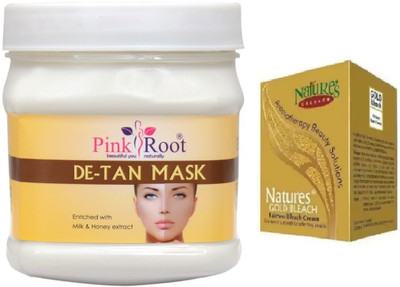 

Pink Root DE-TAN MASK WITH NATURES GOLD BLEACH 50G(Set of 2)