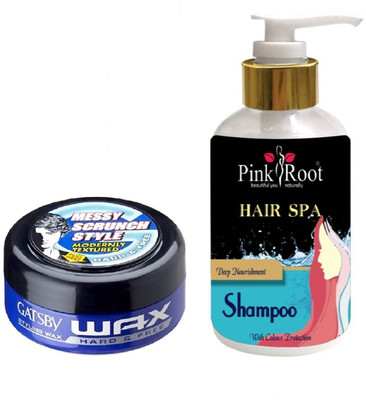 

Pink Root HAIR SPA SHAMPOO 200ML WITH GATSBY HARD & FREE WAX(Set of 2)