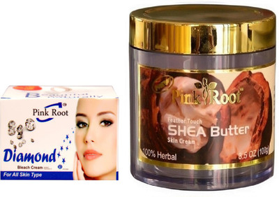 

Pink Root SHEA BUTTER CREAM 100GM WITH DIAMOND BLEACH 50GM(Set of 2)