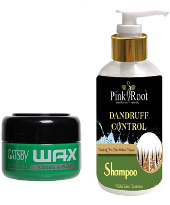 

Pink Root DANDRUFF CONTROL SHAMPOO 200ML WITH GATSBY LOOSE & FLOW WAX(Set of 2)