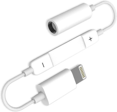

Gabbar ® 3.5 mm Headphone Jack Adapter, Connector for IOS Headphone Extension(Compatible with IOS, White, Sync and Charge Cable)