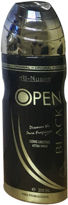 

Al Nuaim OPEN BLACK (PACK OF 1) Body Spray - For Men & Women(200 ml)