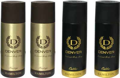 

Denver 2 PRESTIGE AND 2 CALIBER (PACK OF 4) Deodorant Spray - For Men(165 ml, Pack of 4)