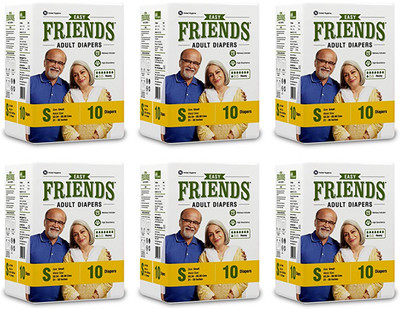 

Friends EASY ADULT DIAPERS, SIZE SMALL, 10 PCS PACK, COMBO OF 6 PACKS, FOR WAIST SIZE 21''-35'' INCHES, TOTAL 60 DIAPERS Adult Diapers - S(60 Pieces)