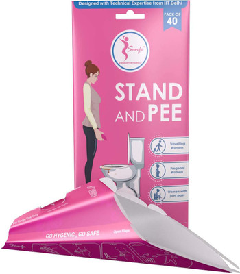 

Sanfe Pack of 40 Disposable Portable personal Hygiene | Sanitation Stand and Pee urination funnel for Women Girls Disposable Female Urination Device(Pink, Pack of 40)