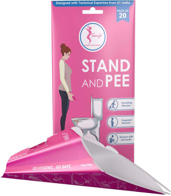 

Sanfe Pack of 20 Disposable Portable Urination Funnel for Female | Personal Hygiene and Sanitation Device for Women Girls | Stand and pee Disposable Female Urination Device(Pink, Pack of 20)
