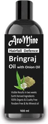 

AroMine 100% Pure Bhringraj Herbal Hair Oil (ColdPressed & Undiluted) With ONION Oil For Hair Regrowth & Stop Hair Fall And Hair Shine For Complete Hair Treatment Hair Oil (100 ml) Hair Oil-(100ml) Hair Oil(100 ml)