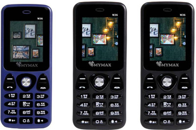 

Mymax M36 Combo Of Three Mobiles(Blue$$Black$$Black)