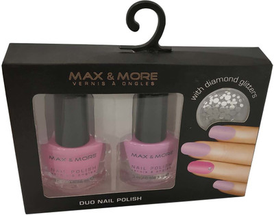 

Max & More Nail Polish Duo With Diamond Glitter Light purple & Light Pink(Pack of 2)