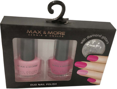 

Max & More Nail Polish Duo With Diamond Glitter Baby Pink Fushia Pink(Pack of 2)