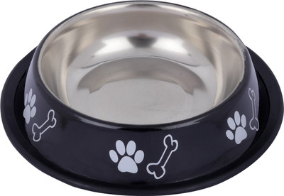 

Naaz Pet Round Stainless Steel Pet Bowl(900 ml Black)