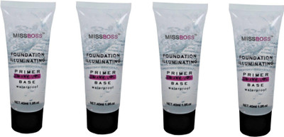 

Miss Boss hb Foundation illuminating Primer - 40 ml Primer pack of 4 Primer - 120 ml(transparent)