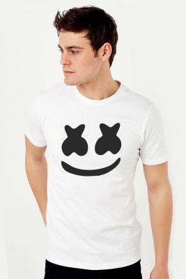 Fashion Freak Printed Men Round Neck White, Black T-Shirt