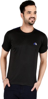 

Awack Solid Men's Round Neck Black T-Shirt