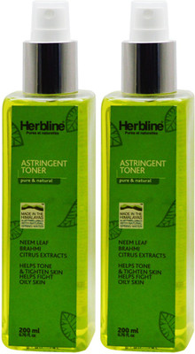 

Herbline Astringent Toner Neem Leaf Brahmi and Citrus 200ml Pack Of-2(200 ml)