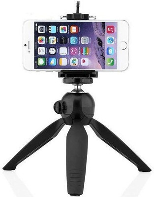 

WEBSTER Mini Tripod Mount selfie stick YT-228 7" Tripod with 360° Rotating Ball Head with Mobile Clip Holder for All Smartphones Tripod(Black, Supports Up to 1000 g)