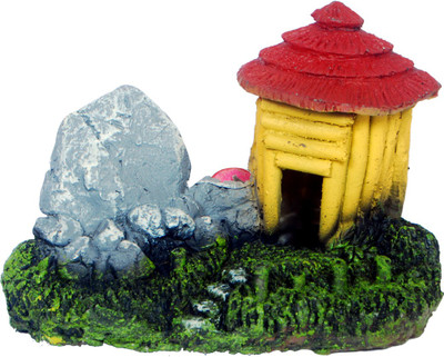 

Aquapetzworld Aquarium Ornament Artificial Resin Floating Wooden like House Cave Decor Natural Habitat Decoration for Fish Tank Landscape wooden like hut with Rock and Bubble Air Stone Laterite Unplanted Substrate(Multicolor)