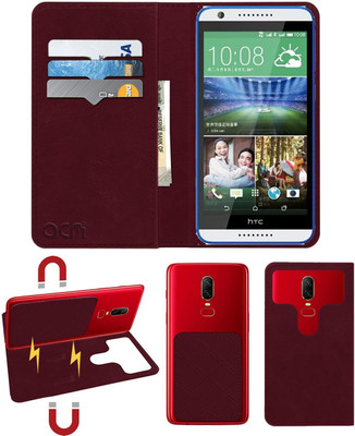 ACM Flip Cover for Htc Desire 820(Maroon, Cases with Holder, Pack of: 1)