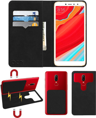 ACM Flip Cover for Mi Redmi Y2(Black, Cases with Holder, Pack of: 1)