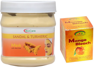 

Pink Root MANGO BLEACH 43G WITH SANDAL & TURMERIC MASK 500G(Set of 2)