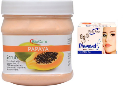

Pink Root DIAMOND BLEACH 43G WITH PAPAYA SCRUB 500G(Set of 2)
