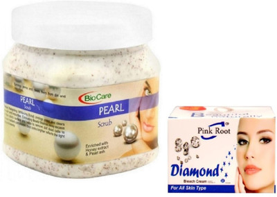 

Pink Root DIAMOND BLEACH 43G WITH PEARL SCRUB 500GM(Set of 2)