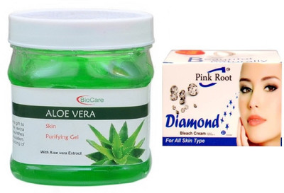 

Pink Root DIAMOND BLEACH 43G WITH ALOEVERA GEL 500GM(Set of 2)