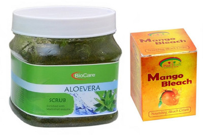 

Pink Root MANGO BLEACH 43G WITH ALOEVERA SCRUB 500GM(Set of 2)
