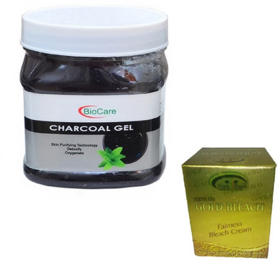 

Pink Root GOLD BLEACH 43G WITH BIOCARE CHARCOAL GEL 500GM(Set of 2)