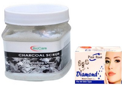

Pink Root DIAMOND BLEACH 43G WITH CHARCOAL SCRUB 500GM(Set of 2)