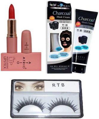 

RTB Face Mask With Creme Lipstick False Eyelash(Set of 3)