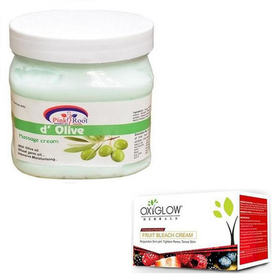 

Pink Root D OLIVE CREAM 500GM WITH OXYGLOW FRUIT BLEACH 50GM(Set of 2)