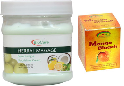 

Pink Root MANGO BLEACH 43G WITH HERBAL MASSAGE CREAM 500G(Set of 2)