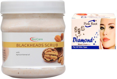 

Pink Root DIAMOND BLEACH 43G WITH BLACKHEADS SCRUB 500G(Set of 2)
