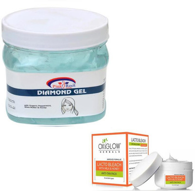 

Pink Root DIAMOND GEL 500GM WITH OXYGLOW LACTO BLEACH 50GM(Set of 2)
