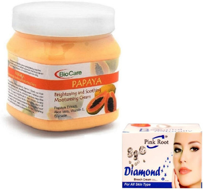 

Pink Root DIAMOND BLEACH 43G WITH PAPAYA CREAM 500GM(Set of 2)