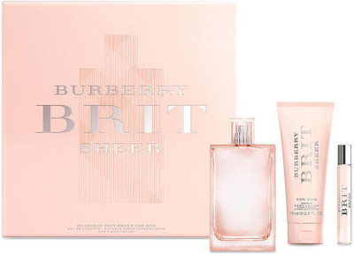 

Burberry BRIT SHEER FOR HER GIFT SET OF 3 (PERFUME ,LOTION,MIMI PERFUME)(Set of 3)