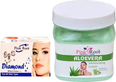 

Pink Root ALOVERA CREAM 500GM WITH DIAMOND BLEACH 50GM(Set of 2)