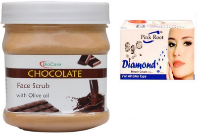 

Pink Root DIAMOND BLEACH 43G WITH CHOCOLATE FACE SCRUB 500G(Set of 2)