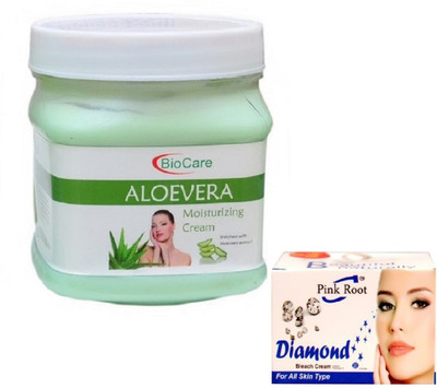 

Pink Root DIAMOND BLEACH 43G WITH ALOEVERA CREAM 500GM(Set of 2)