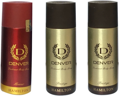

Denver 1 HONOUR & 2 CALIBER (PACK OF 3) Deodorant Spray - For Men & Women(165 ml, Pack of 3)