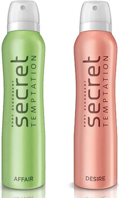 

Secret Temptation Affair and Desire Deodorant Spray - For Women(300 ml, Pack of 2)