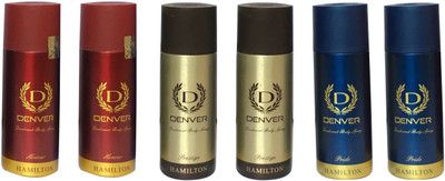 

Denver 2 HONOUR, 2 PRESTIGE AND 2 PRIDE (PACK OF 6) Body Spray - For Men(165 ml, Pack of 6)