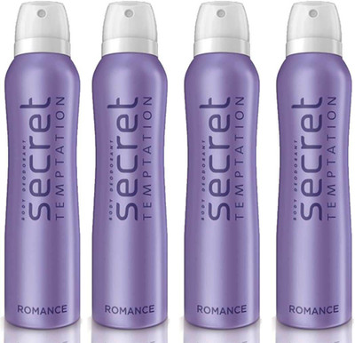 

Secret Temptation Romance Deodorant Spray - For Women(600 ml, Pack of 4)