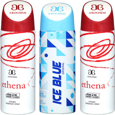 

AROCHEM ethena,ice blue and ethena combo Body Spray - For Men & Women(300 ml, Pack of 3)
