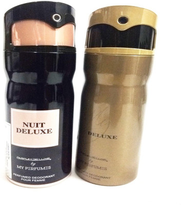 

PARFUMDELUXE NUIT DELUXE AND MY DELUXE Deodorant Spray - For Women(400 ml, Pack of 2)