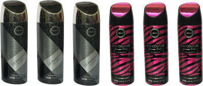 

Armaf 3 LE PARFAIT AND 3 SKIN COUTURE (PACK OF 6) Body Spray - For Men & Women(200 ml, Pack of 6)