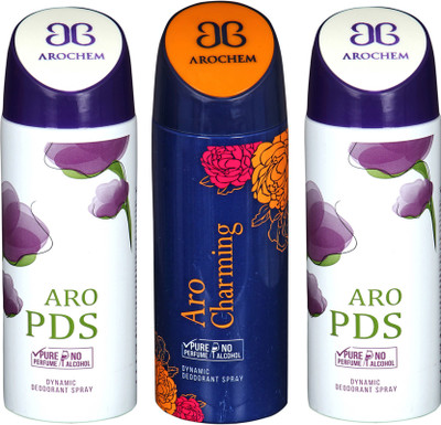 

AROCHEM aro pds,aro charming and aro pds combo Body Spray - For Men & Women(300 ml, Pack of 3)