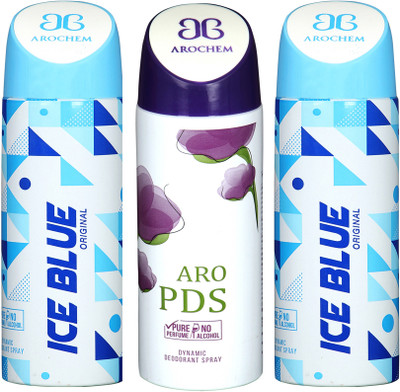 

AROCHEM ice blue,aro pds and ice blue combo Body Spray - For Men & Women(300 ml, Pack of 3)